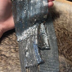Silver toned chainmail style scarf